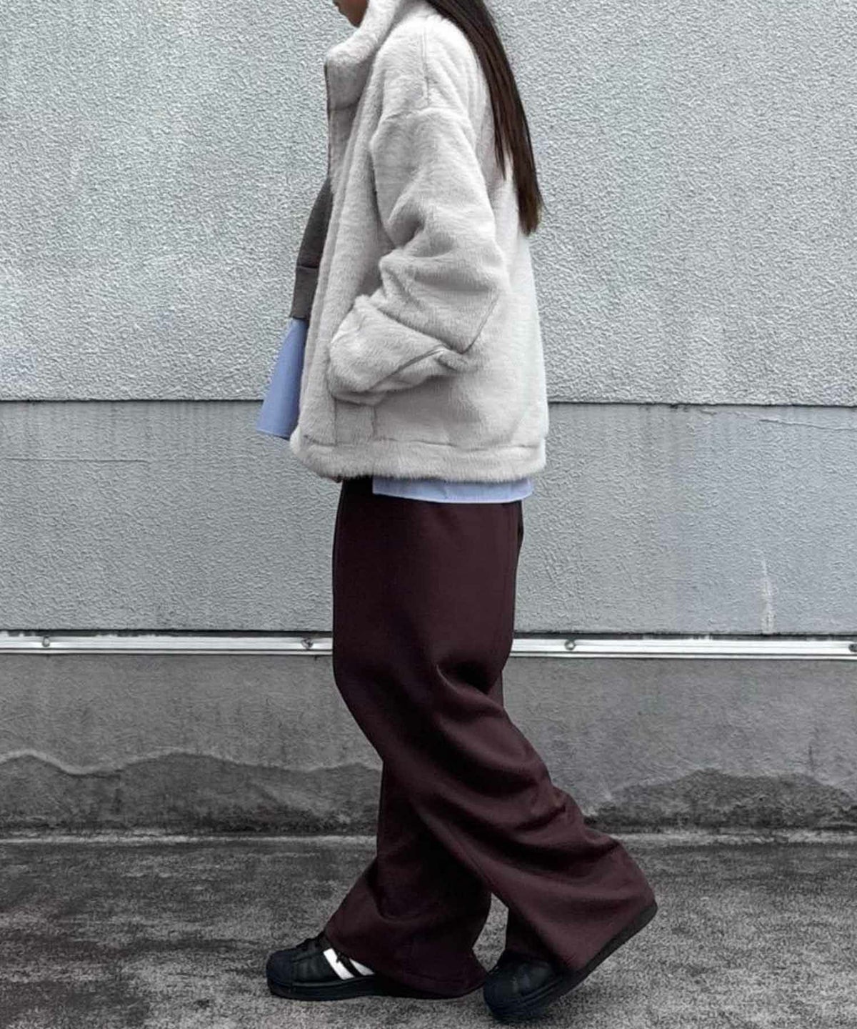 le.coeur blanc ミンクタッチスタンドカラーファーブルゾン レディース