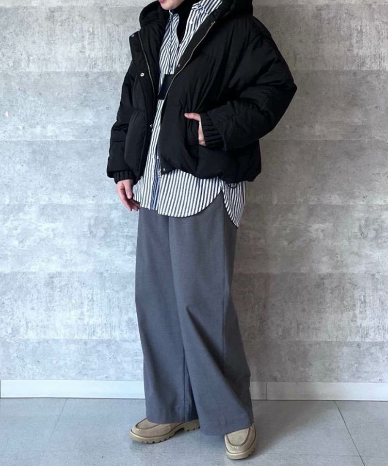 [期間限定価格]le.coeur blanc  プリーツレイヤードフードショートダウンコート レディース商品画像-2