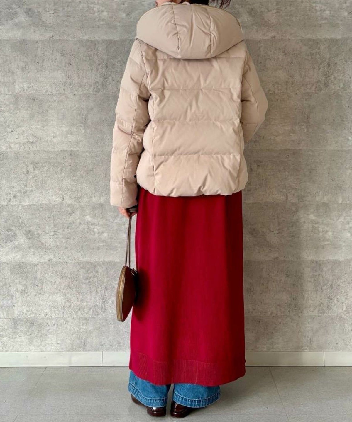 le.coeur blanc ファーフードショートダウンコート レディース