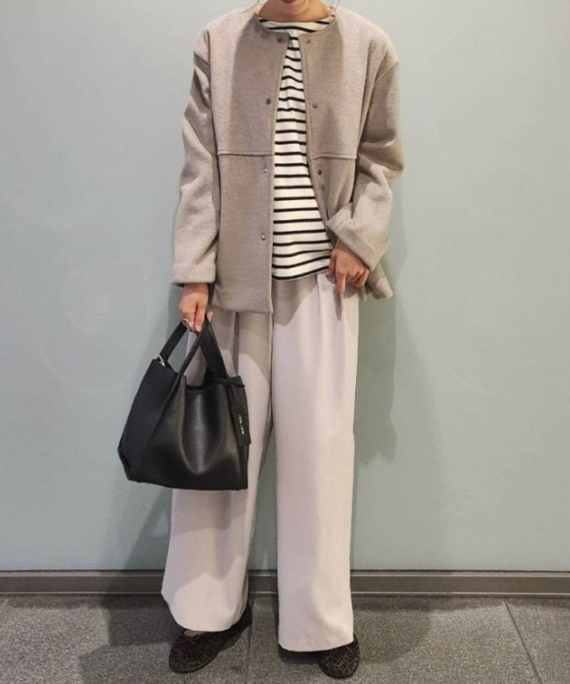 [期間限定価格]le.coeur blanc  ニットビーバーノーカラーミドルコート レディース商品画像-3