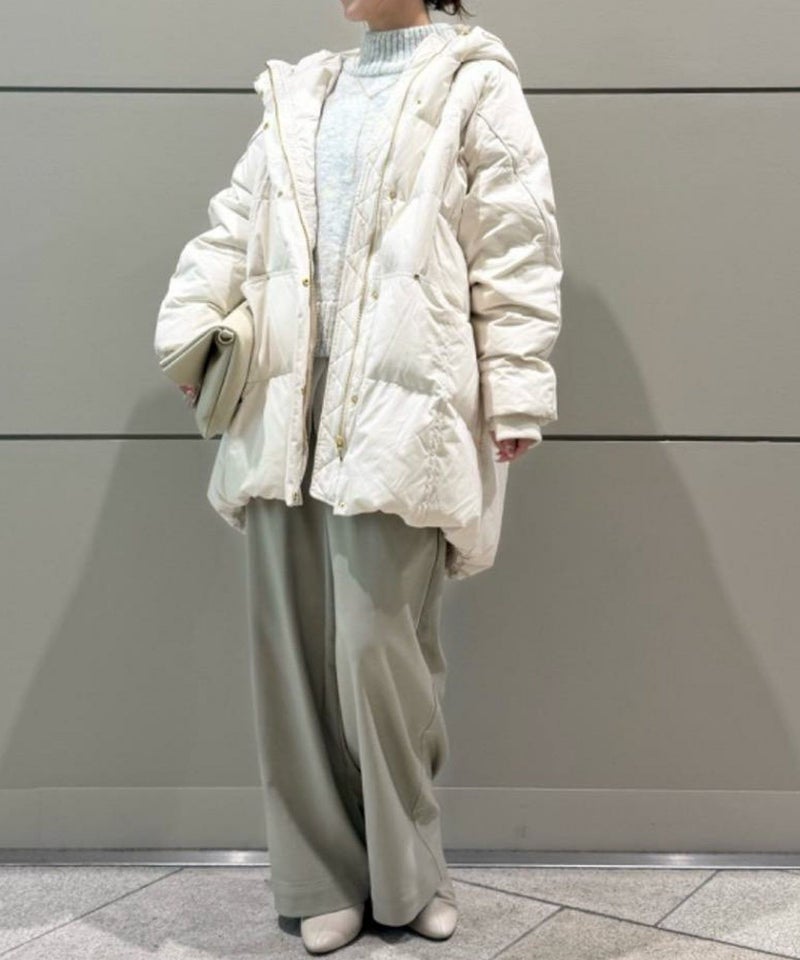 [期間限定価格]le.coeur blanc  ストレッチフードミドルダウン レディース商品画像-1