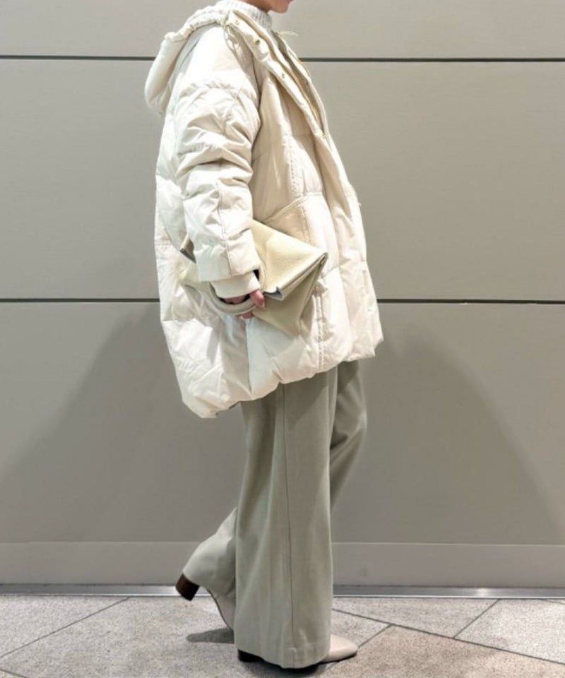 [期間限定価格]le.coeur blanc  ストレッチフードミドルダウン レディース商品画像-3