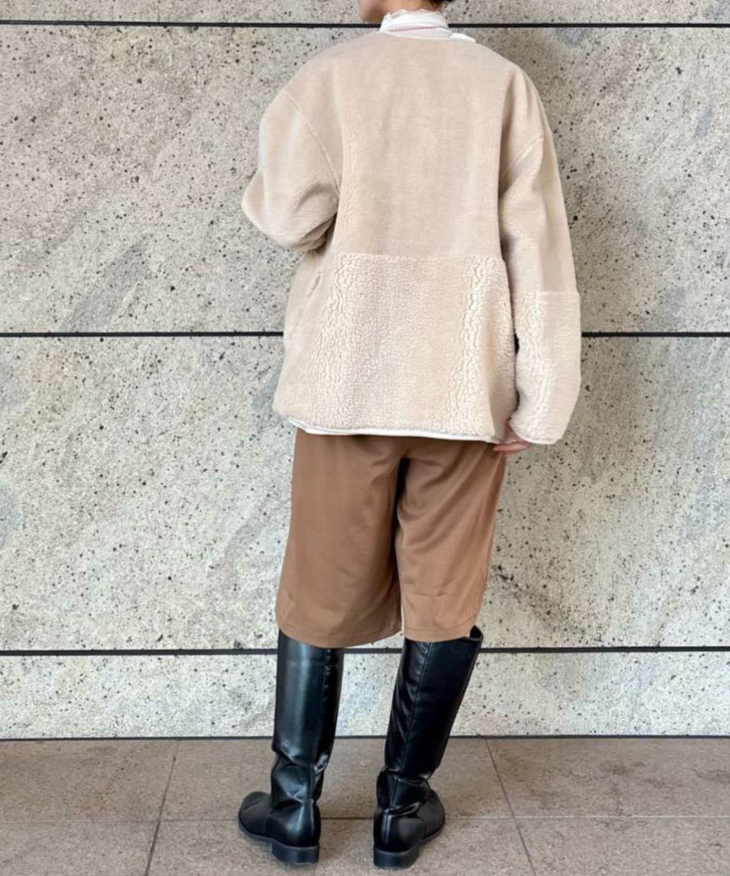 le.coeur blanc リバーシブルフェイクムートンコート レディース