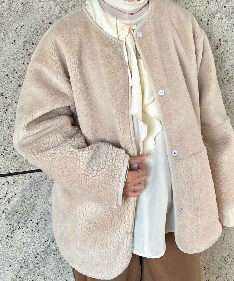 [期間限定価格]le.coeur blanc  リバーシブルフェイクムートンコート レディース商品画像-6