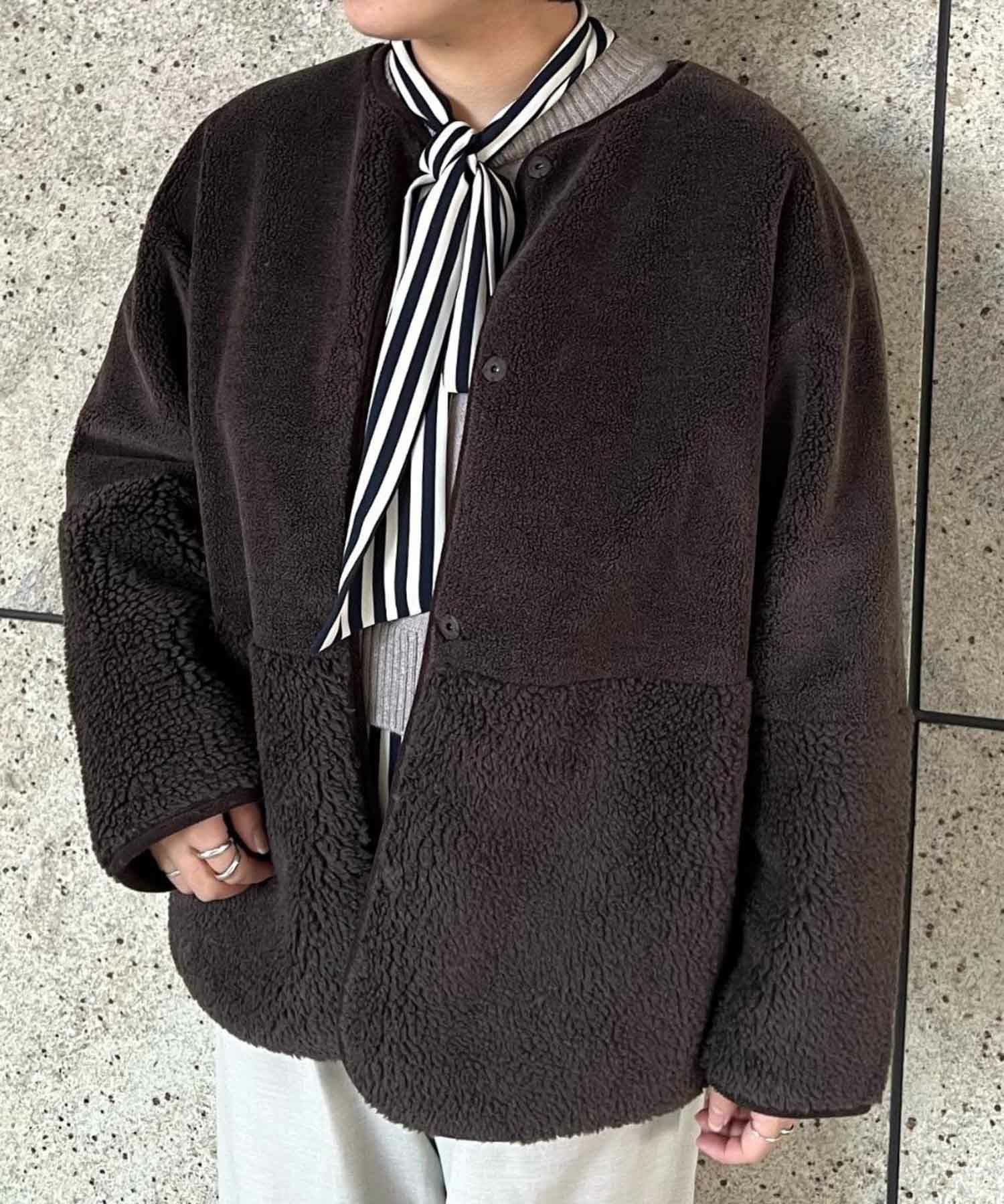 le.coeur blanc リバーシブルフェイクムートンコート レディース