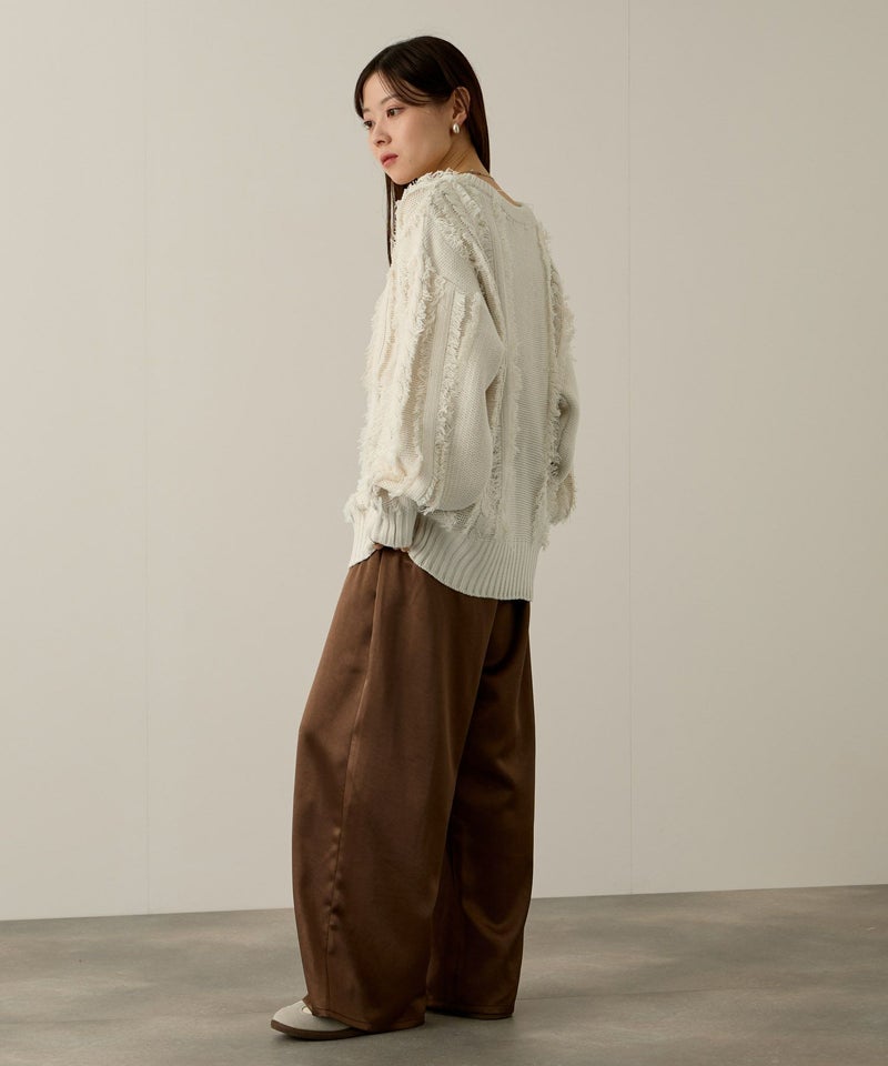 NAVY フリンジニットプルオーバー レディース商品画像-12