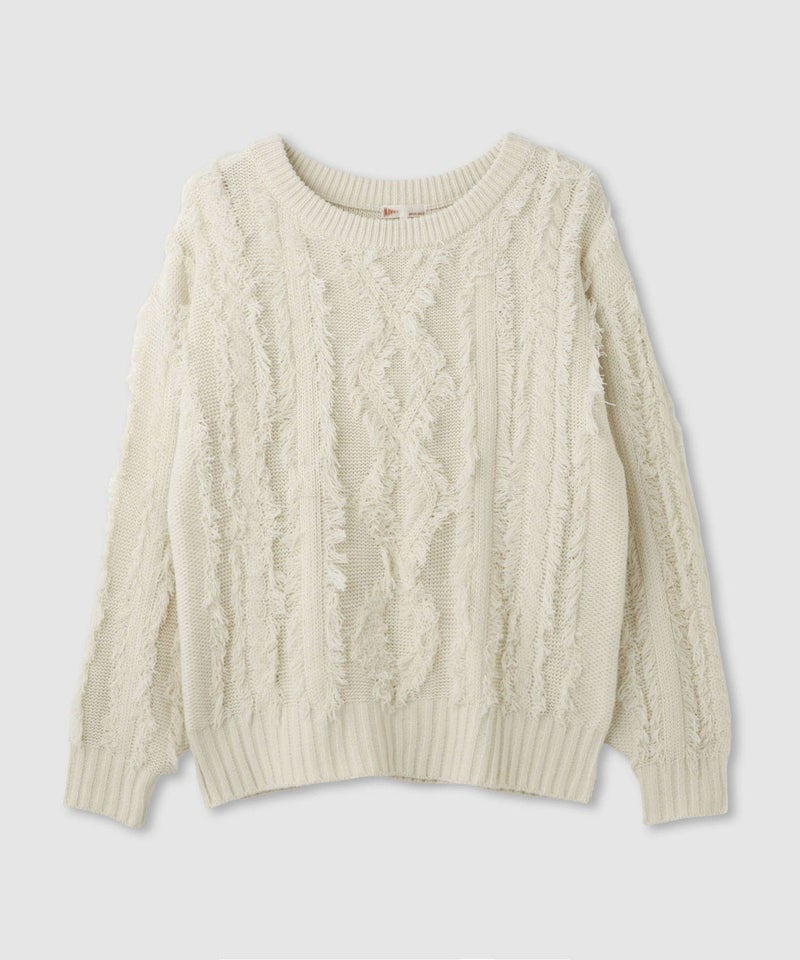 NAVY フリンジニットプルオーバー レディース商品画像-14