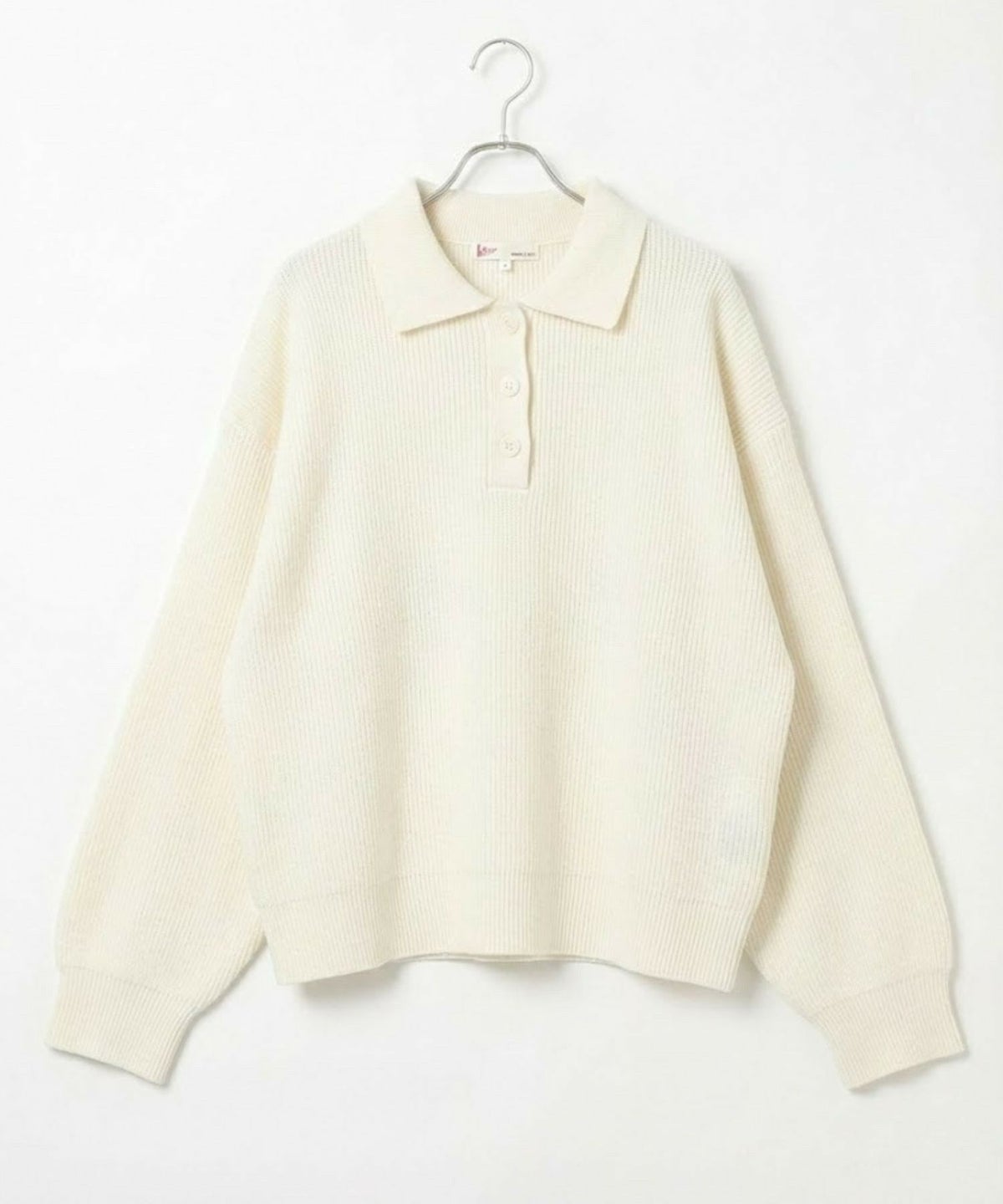 NAVY 襟付きポロニットプルオーバー レディース