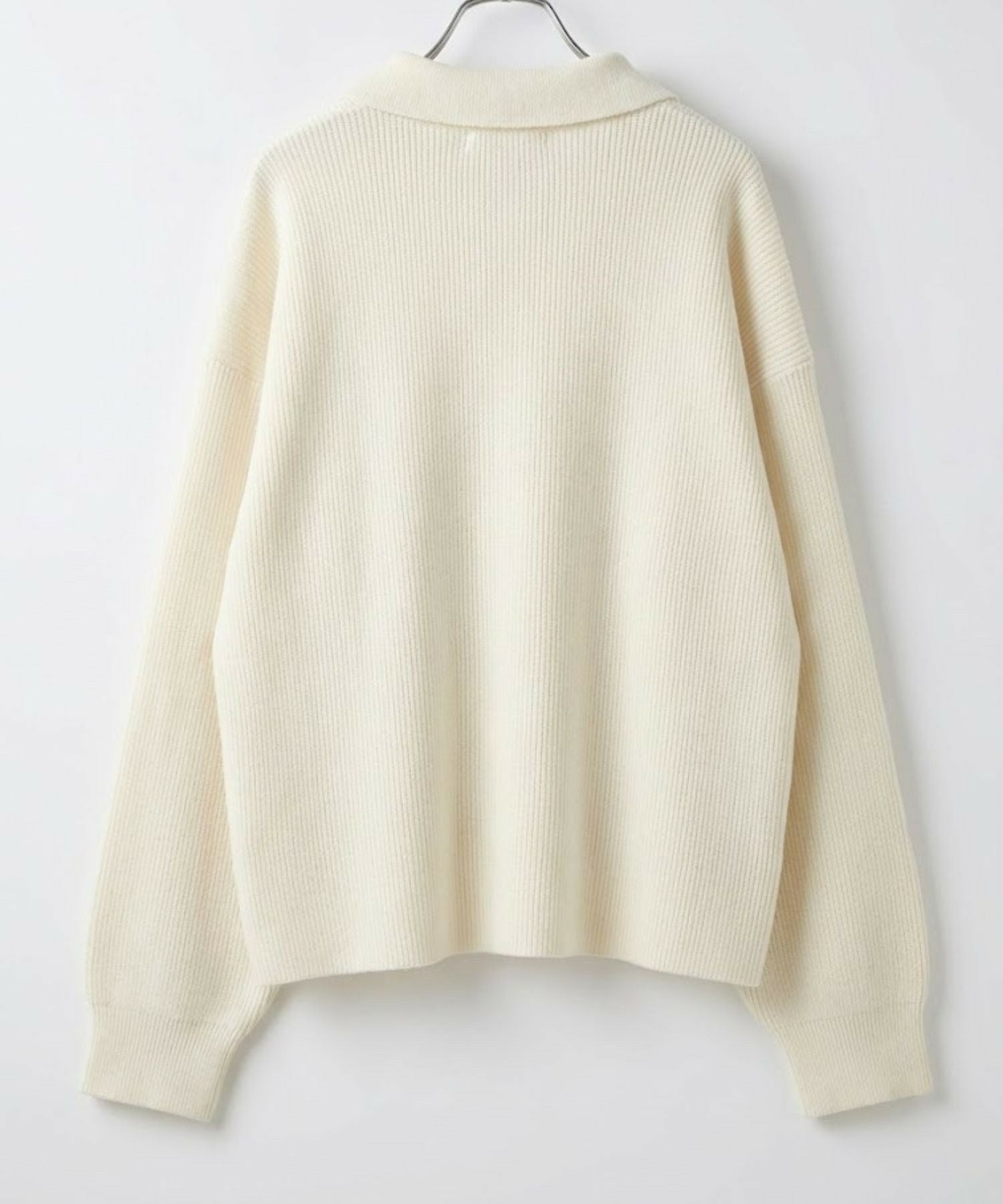 NAVY 襟付きポロニットプルオーバー レディース