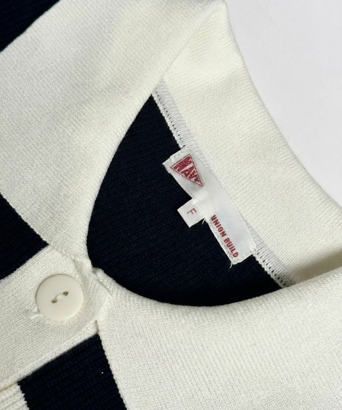 NAVY 襟付きポロニットプルオーバー レディース