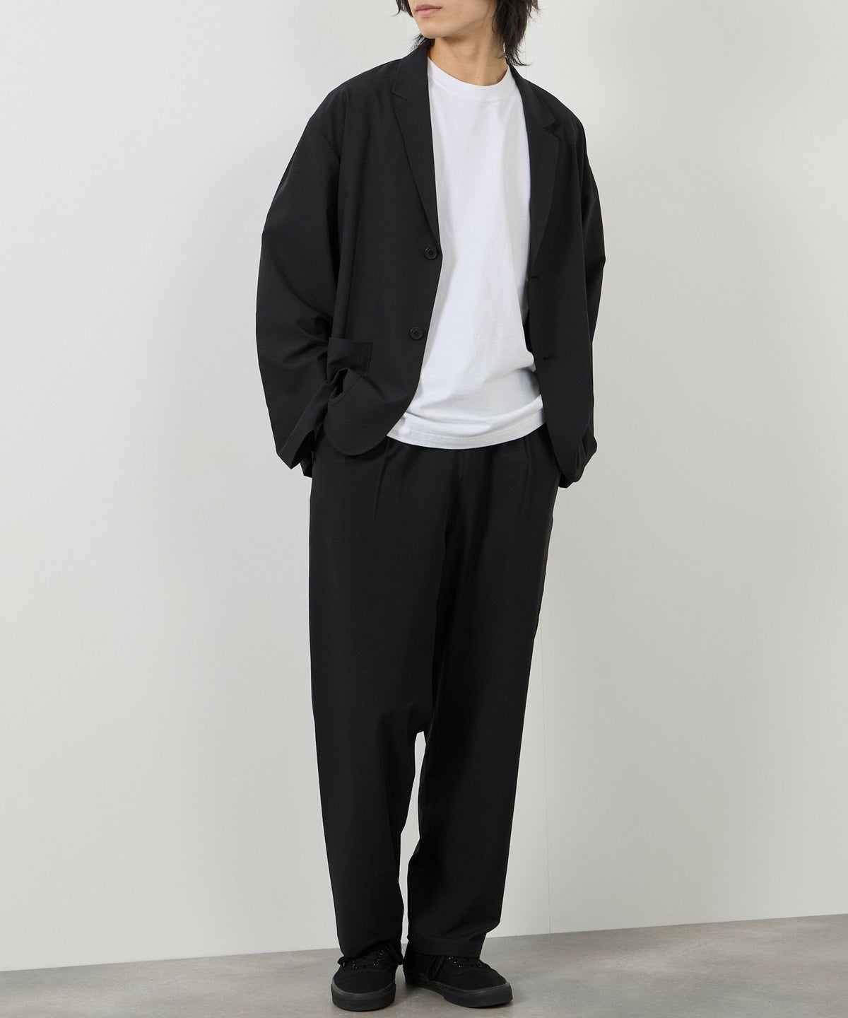 URBAN COLLECTION ポリリップストップ テーラードジャケット＆イージーパンツ セットアップ メンズ