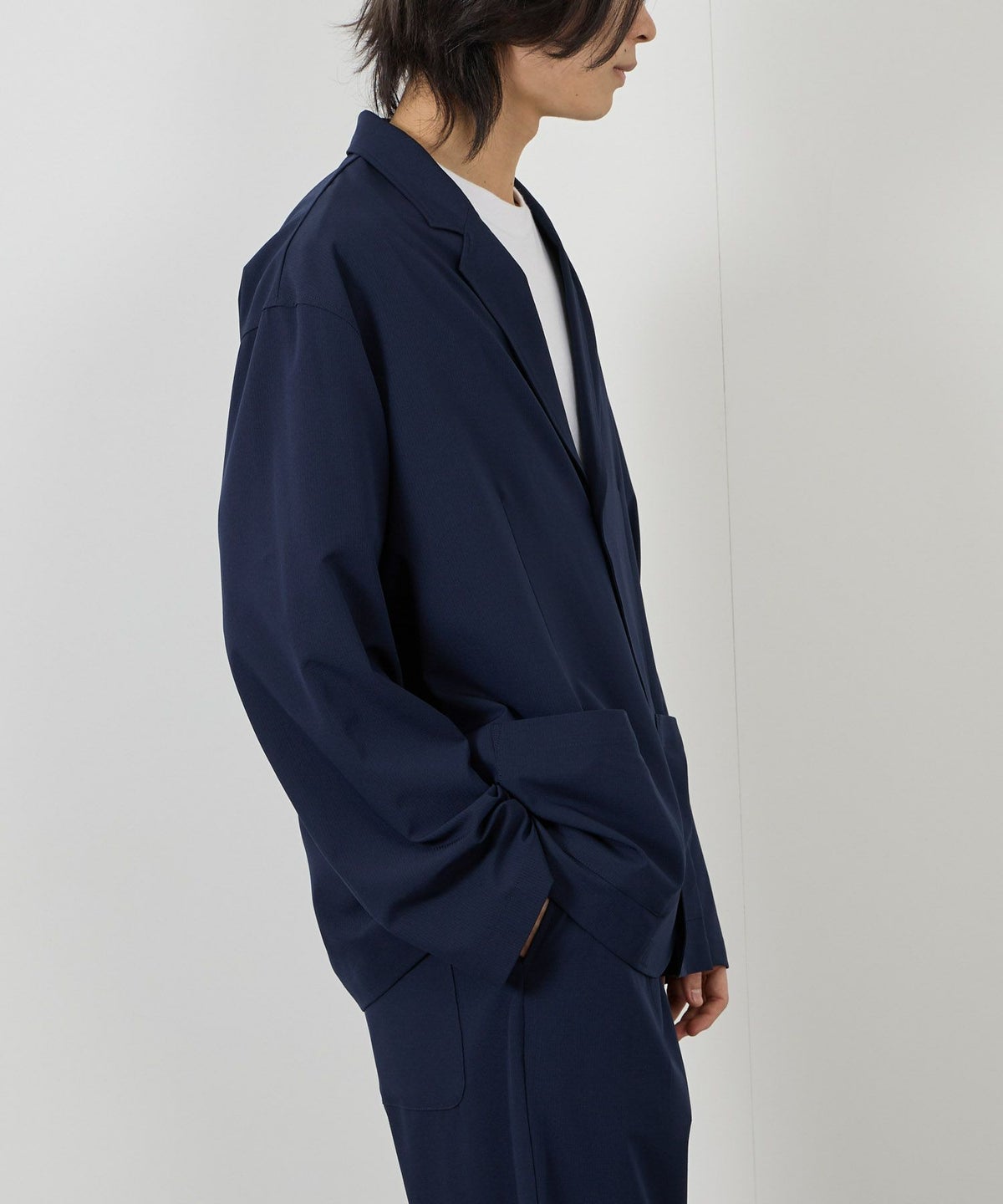 URBAN COLLECTION ポリリップストップ テーラードジャケット＆イージーパンツ セットアップ メンズ