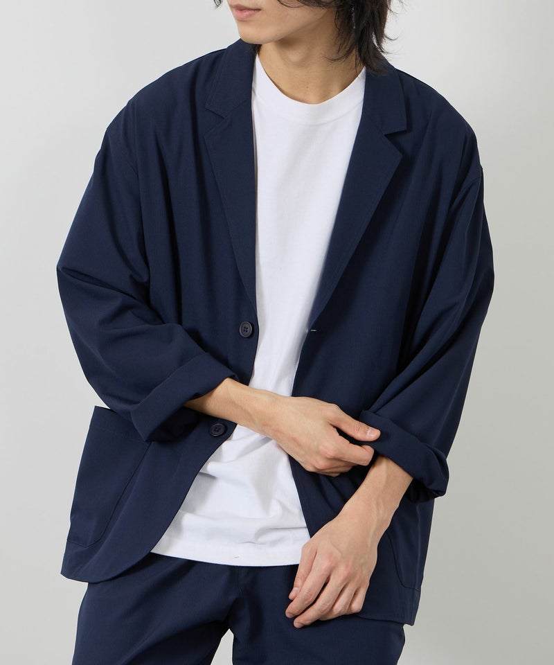 URBAN COLLECTION ポリリップストップ テーラードジャケット&イージーパンツ セットアップ メンズ商品画像-6