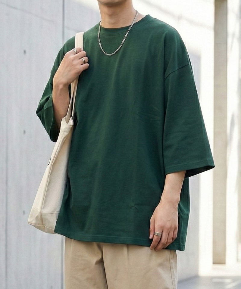 [期間限定価格]NAVY  BCIコットン リラックスフィット 7分袖Tシャツ メンズ商品画像-4