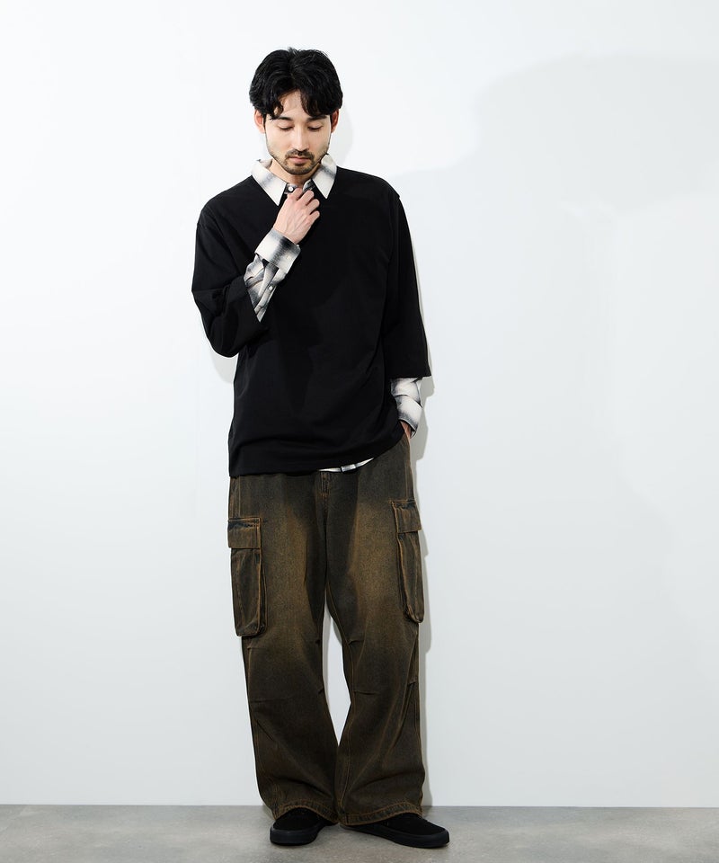 [期間限定価格]NAVY  BCIコットン リラックスフィット 7分袖Tシャツ メンズ商品画像-9