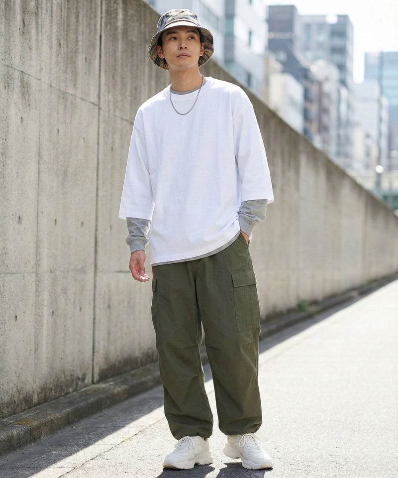 [期間限定価格]NAVY  BCIコットン リラックスフィット 7分袖Tシャツ メンズ商品画像-11
