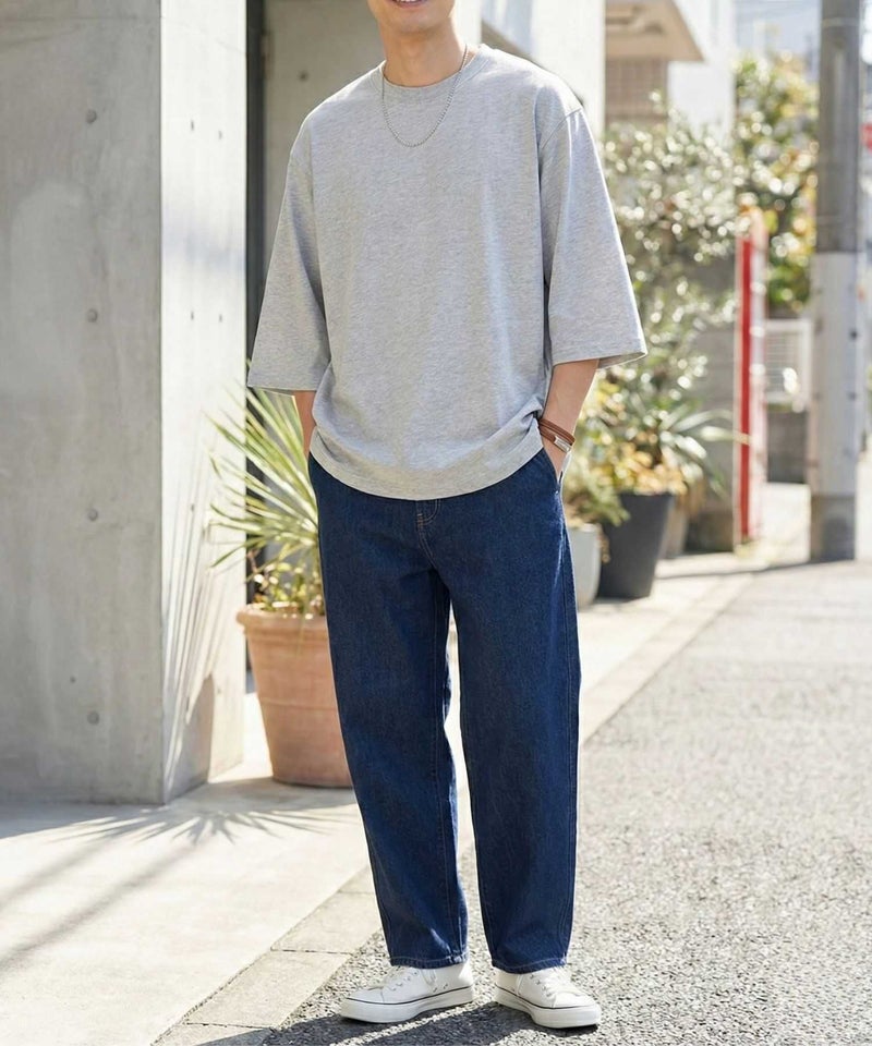 [期間限定価格]NAVY  BCIコットン リラックスフィット 7分袖Tシャツ メンズ商品画像-12