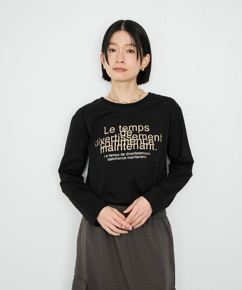 Idnes  Le temps 箔プリントロンT レディース メール便 対応商品商品画像-1