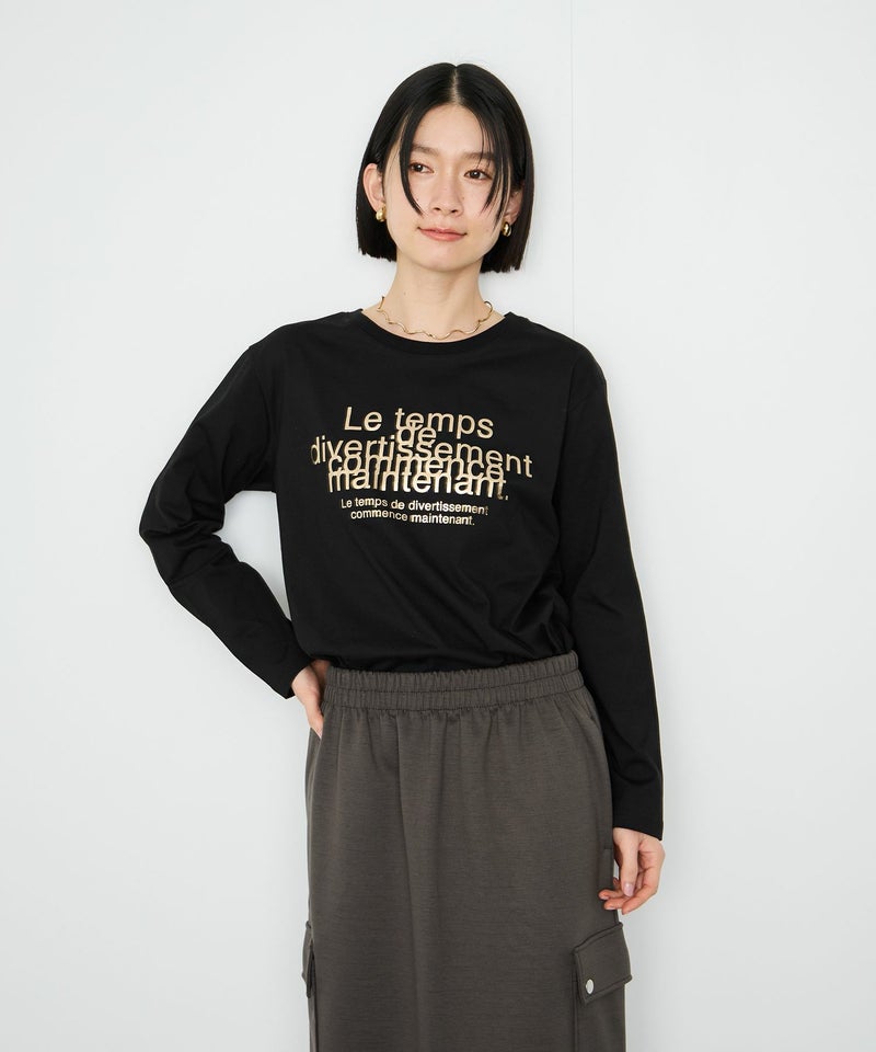 Idnes Le temps 箔プリントロンT レディース メール便 対応商品商品画像-5