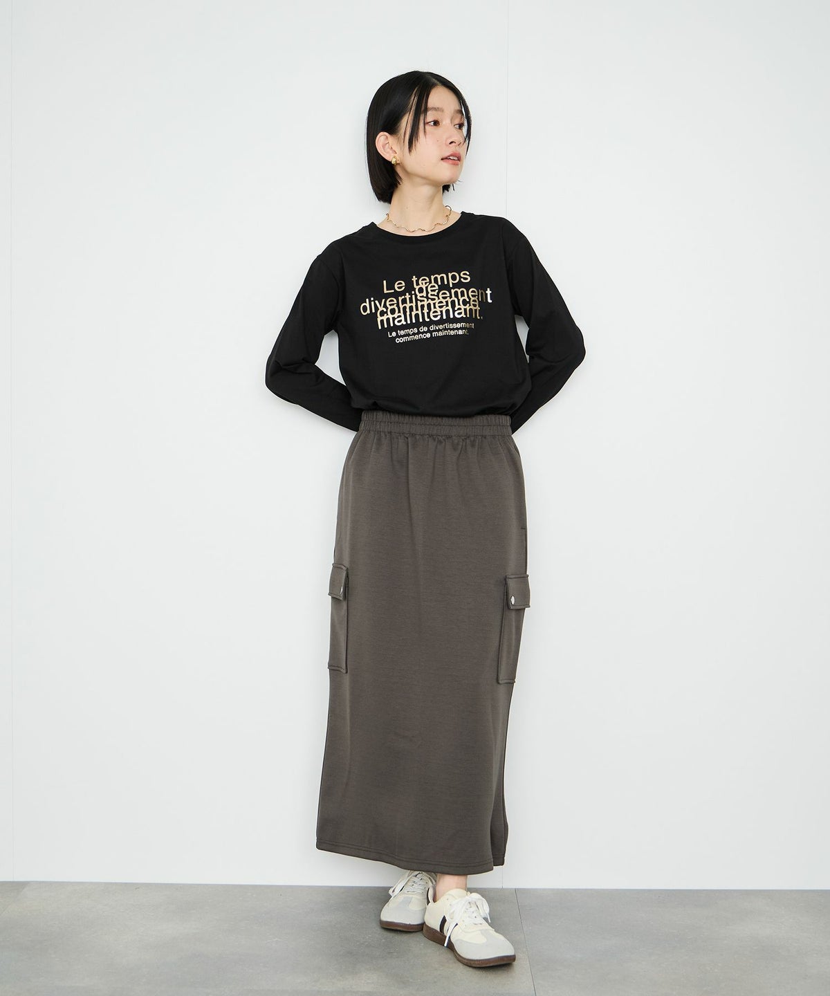 Idnes Le temps 箔プリントロンT レディース メール便 対応商品