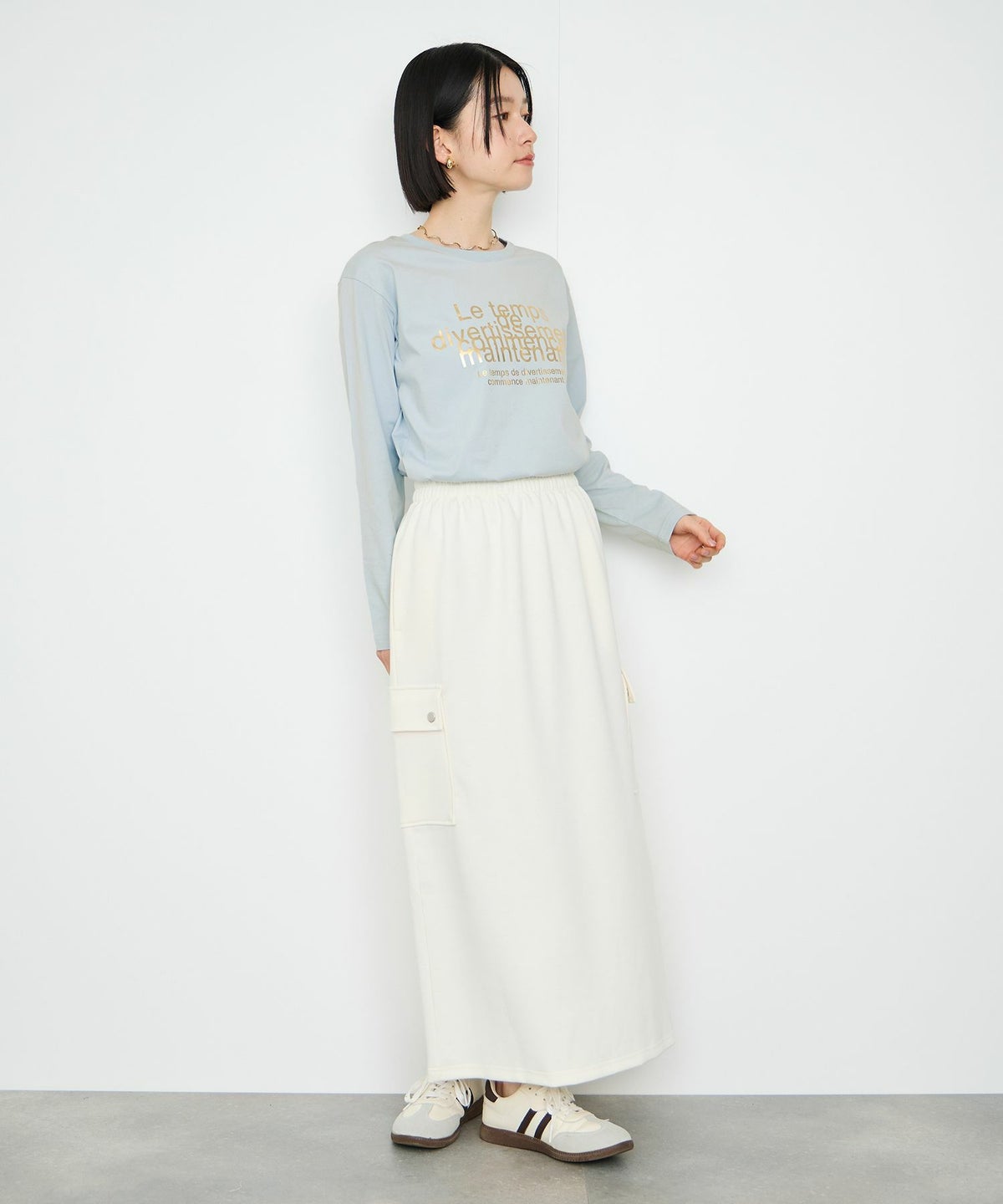 Idnes Le temps 箔プリントロンT レディース メール便 対応商品