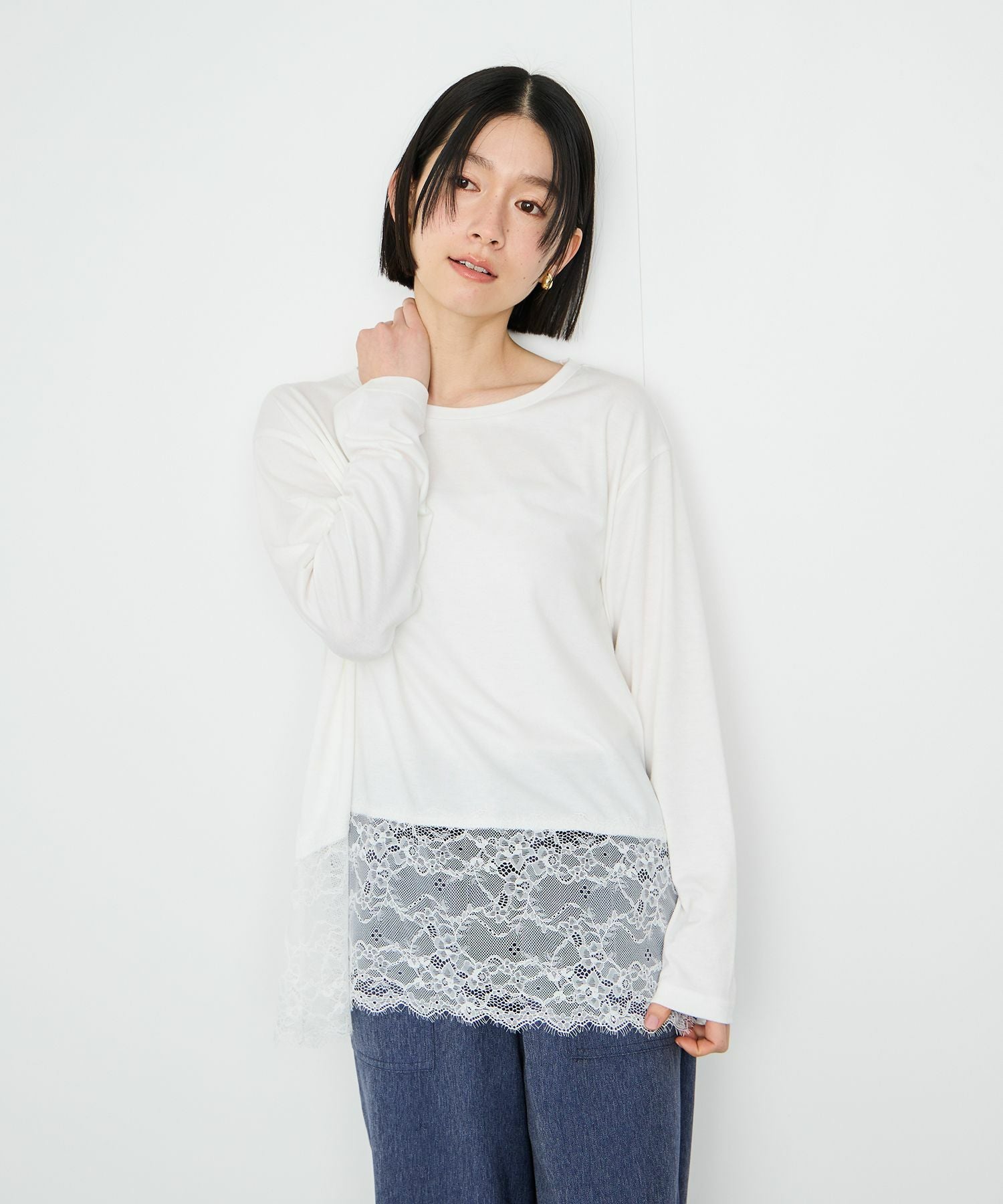 Idnes レースコンビカットソー レディース