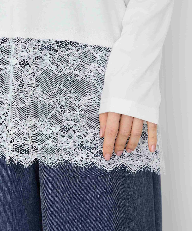 Idnes  レースコンビカットソー レディース メール便 対応商品商品画像-6