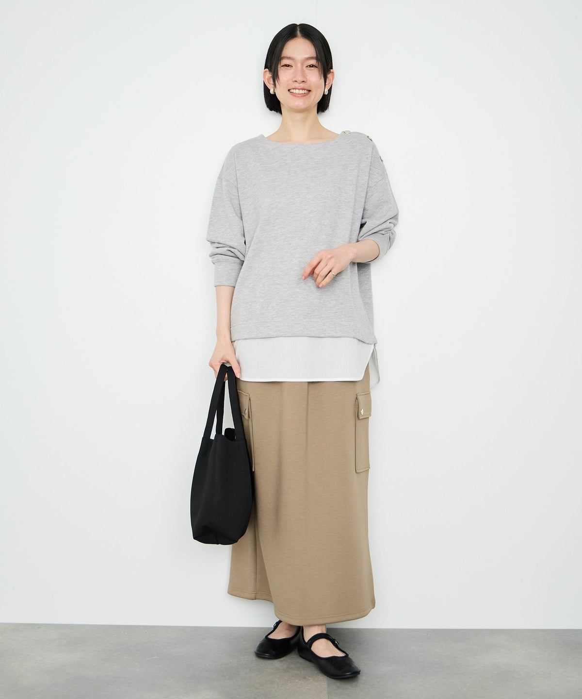 Idnes レイヤードラメスウェット レディース