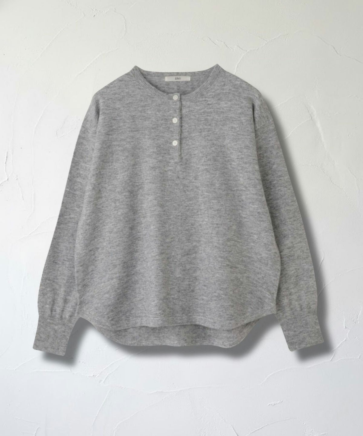 Idnes ヘンリーネックニット レディース