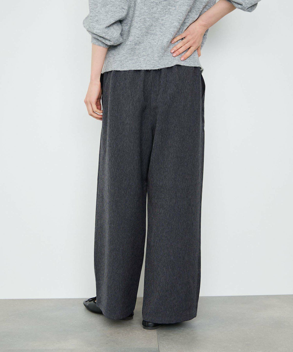 Idnes デニムライクイージーワイドパンツ レディース