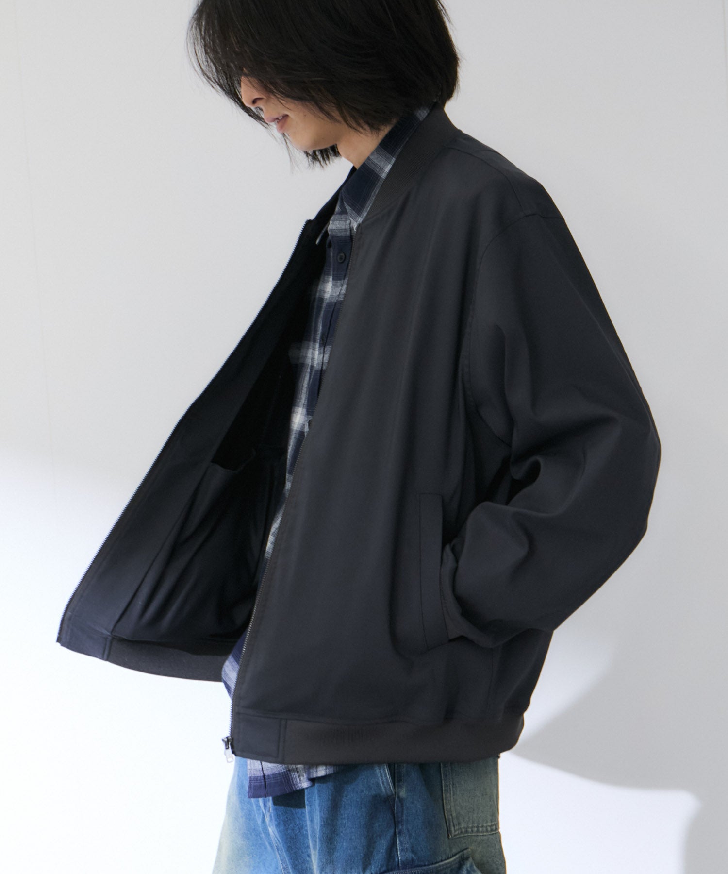 Real Standard マイラク ストレッチツイル リブジャケット メンズ
