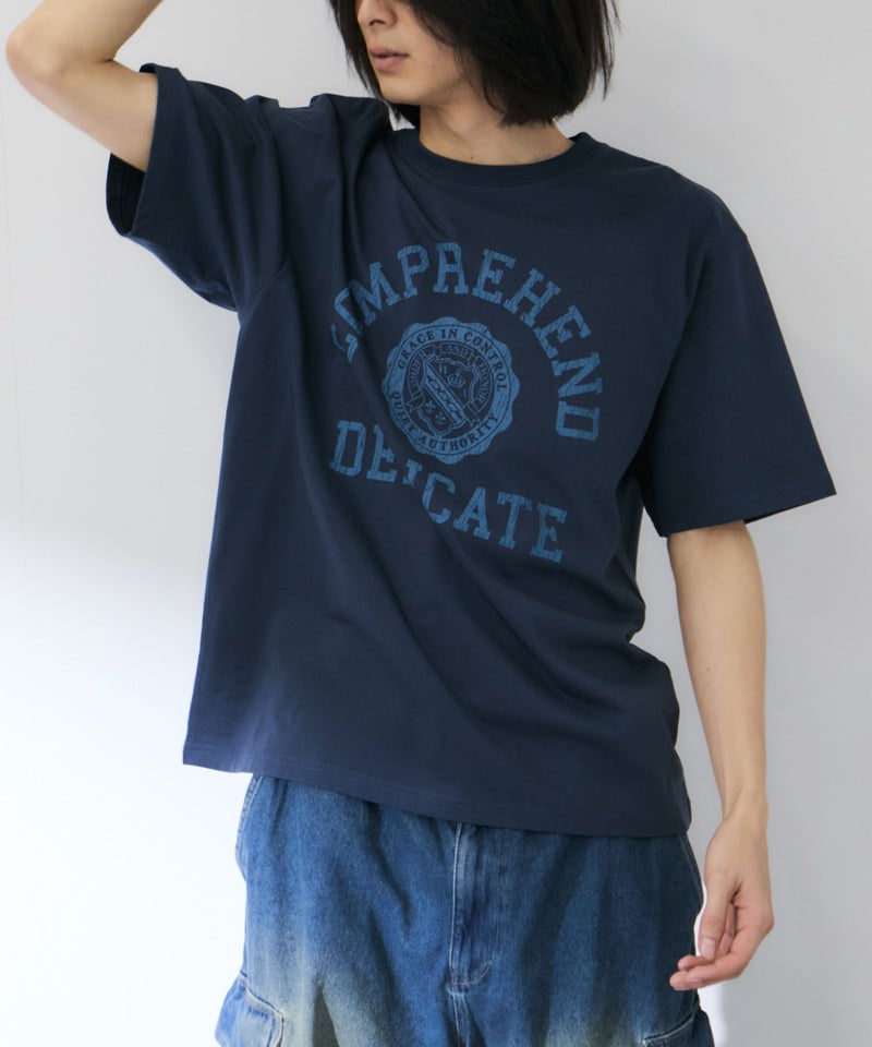 NAVY  プリント半袖Tシャツ BCIコットン リラックスフィット メンズ メール便 対応商品商品画像-3
