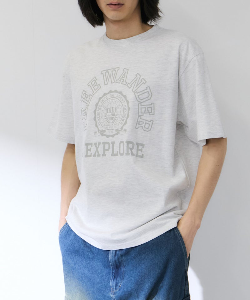 NAVY  プリント半袖Tシャツ BCIコットン リラックスフィット メンズ メール便 対応商品商品画像-5