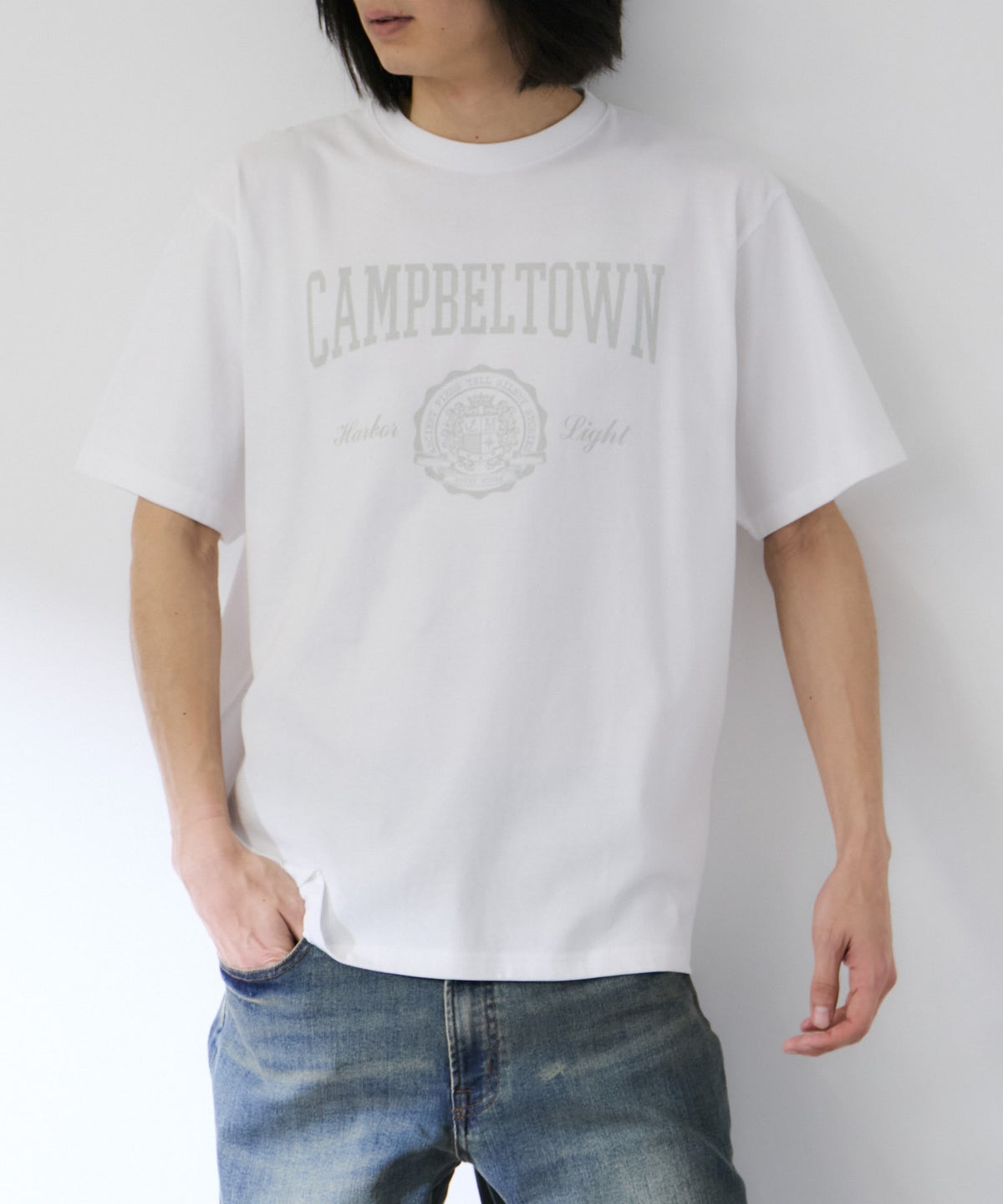 NAVY プリント半袖Tシャツ BCIコットン リラックスフィット メンズ メール便 対応商品