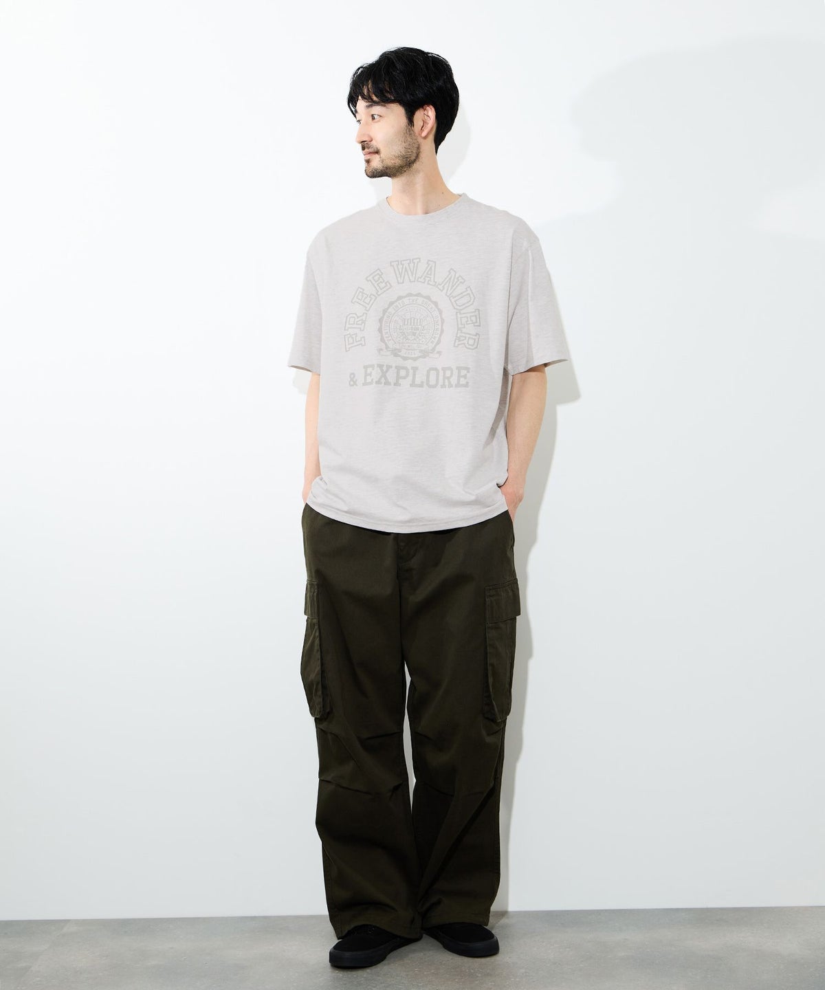 NAVY プリント半袖Tシャツ BCIコットン リラックスフィット メンズ メール便 対応商品