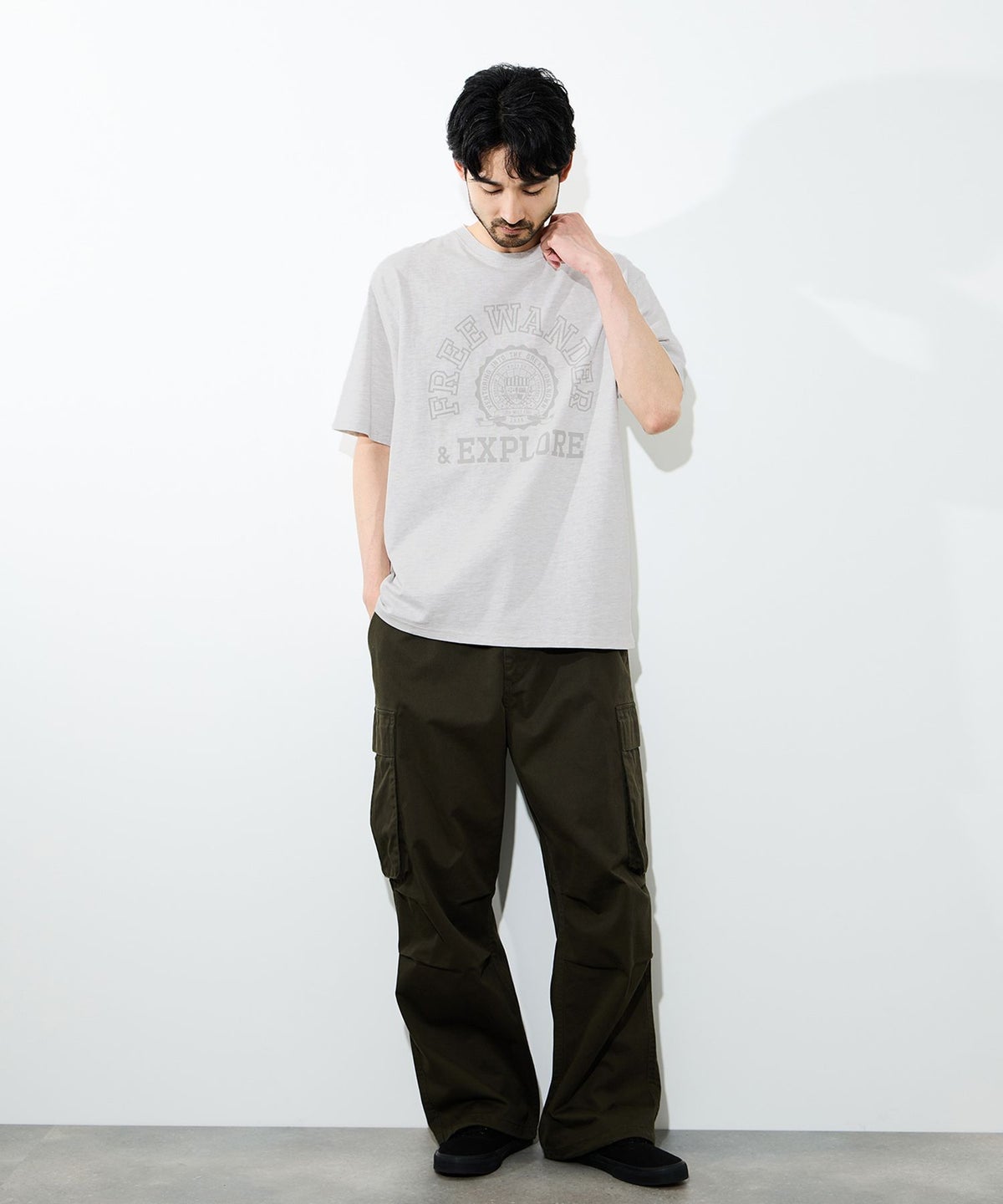NAVY プリント半袖Tシャツ BCIコットン リラックスフィット メンズ メール便 対応商品