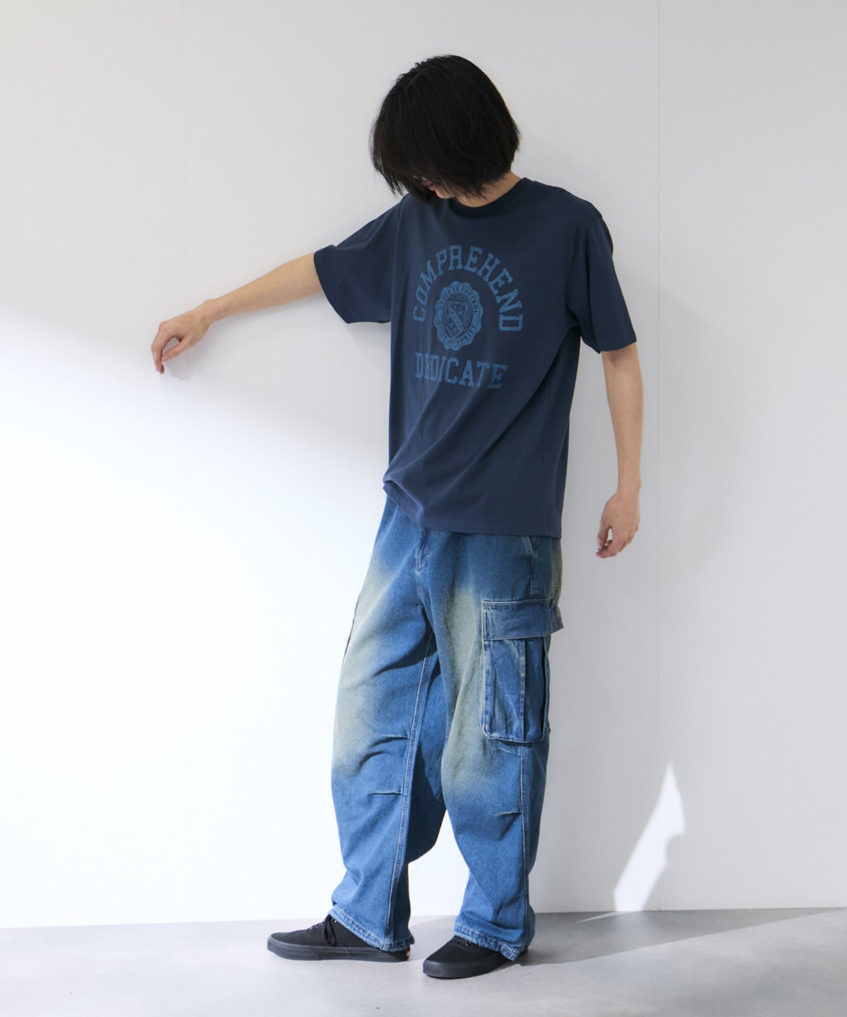 NAVY プリント半袖Tシャツ BCIコットン リラックスフィット メンズ メール便 対応商品