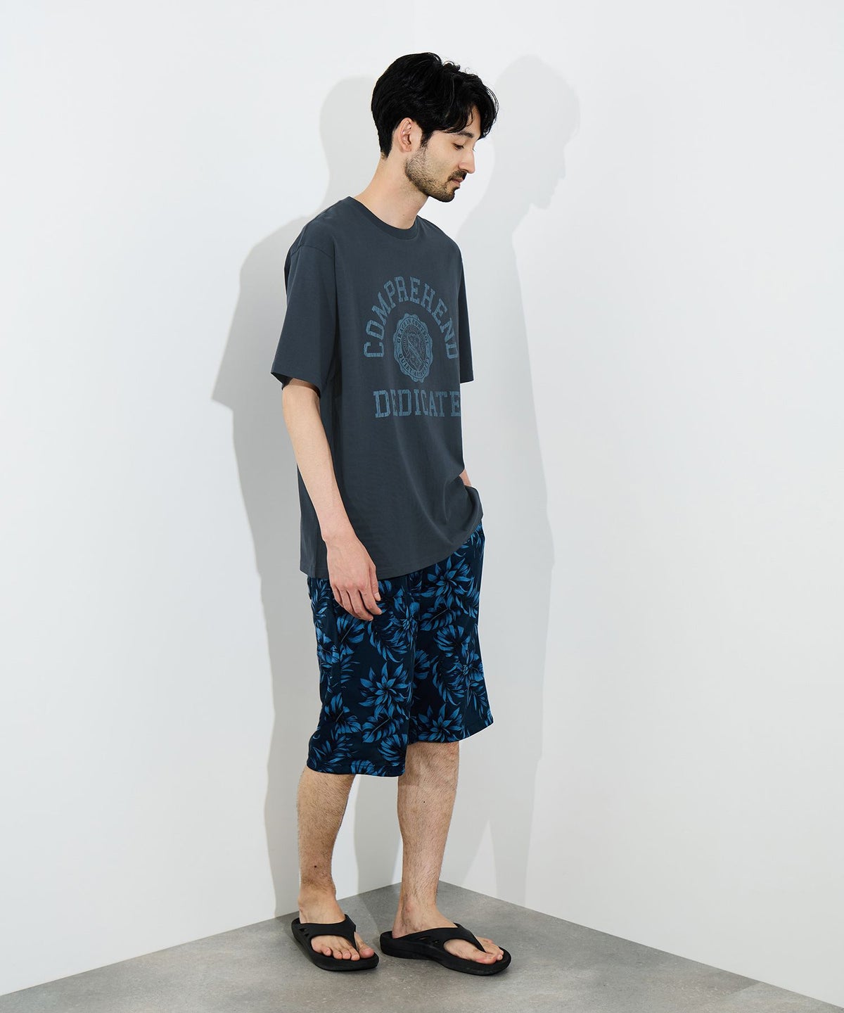 NAVY プリント半袖Tシャツ BCIコットン リラックスフィット メンズ メール便 対応商品