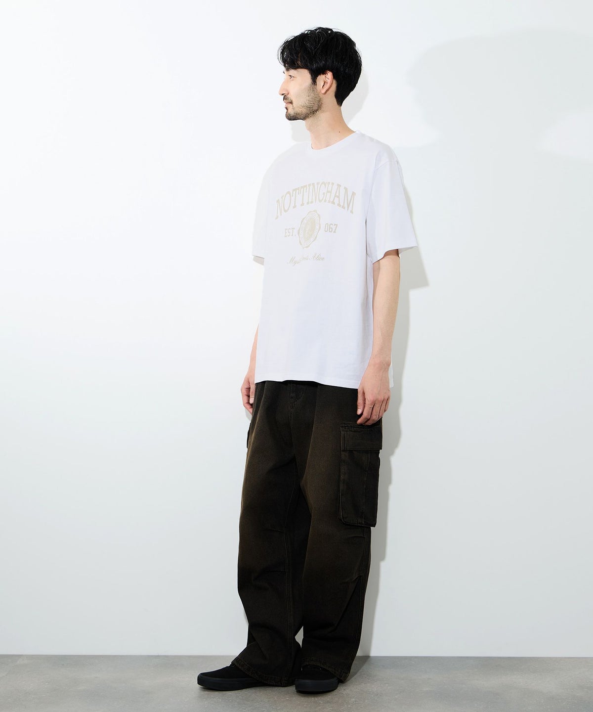 NAVY プリント半袖Tシャツ BCIコットン リラックスフィット メンズ メール便 対応商品