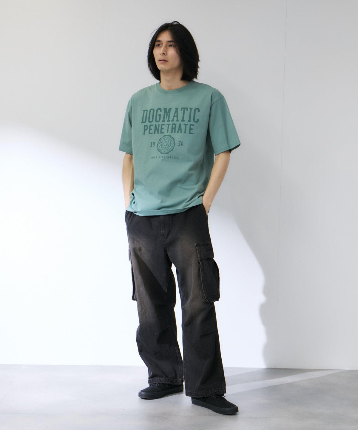 NAVY プリント半袖Tシャツ BCIコットン リラックスフィット メンズ メール便 対応商品