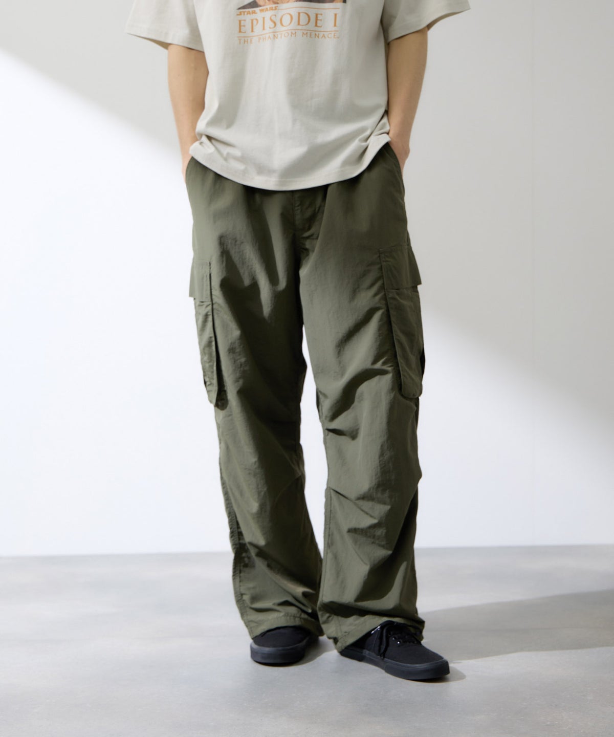 NAVY リップルカーゴパンツ メンズ