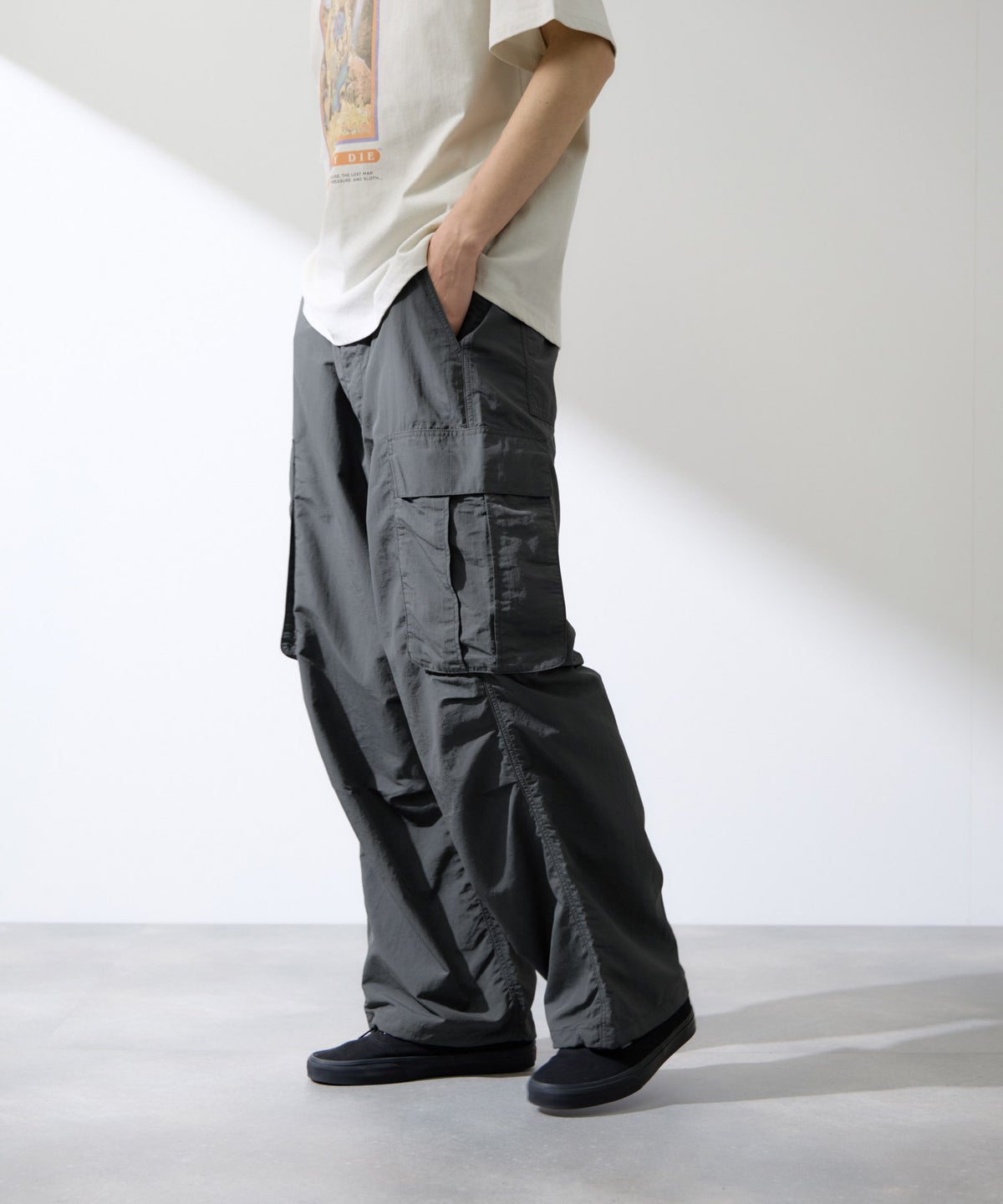 NAVY リップルカーゴパンツ メンズ