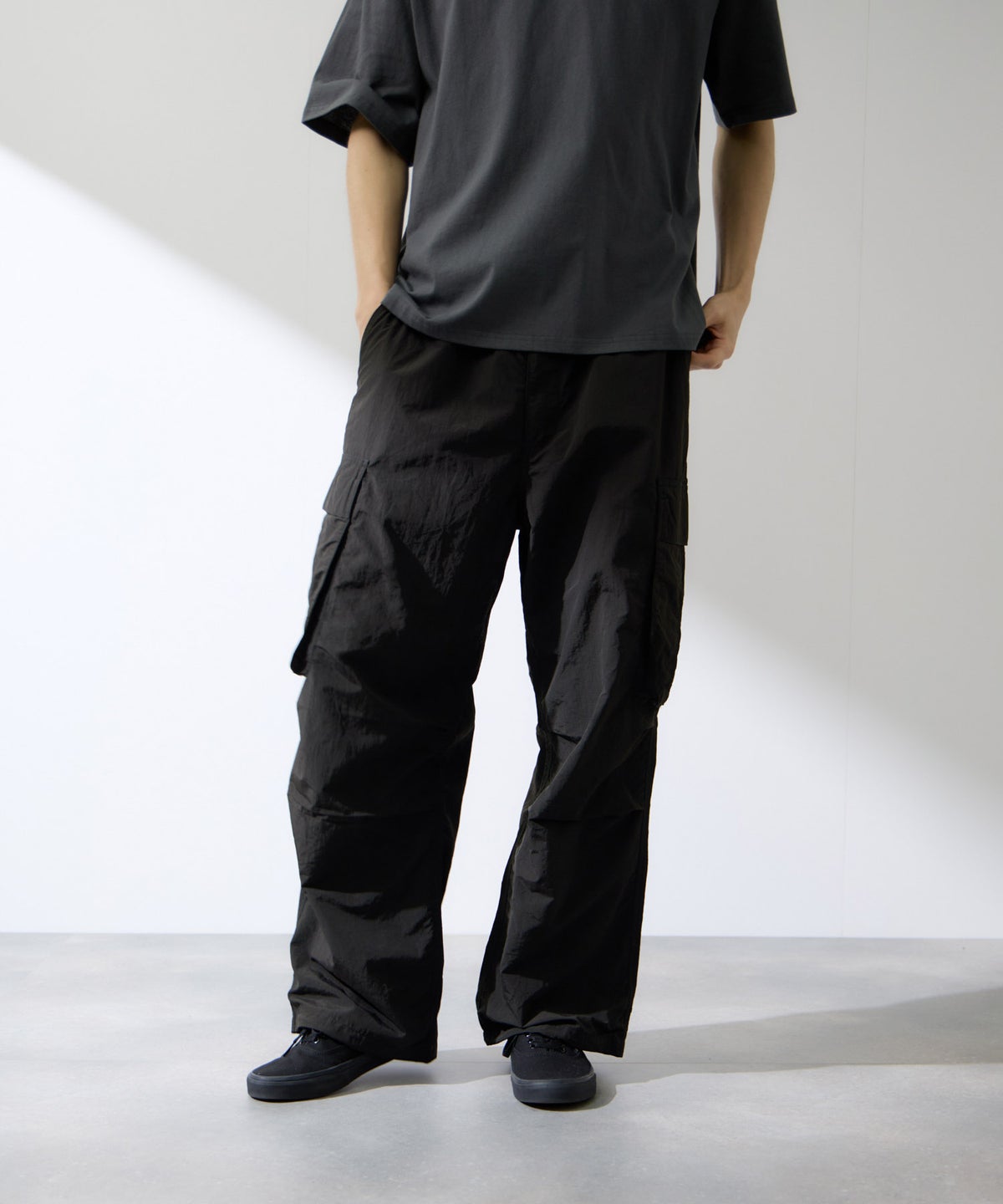 NAVY リップルカーゴパンツ メンズ