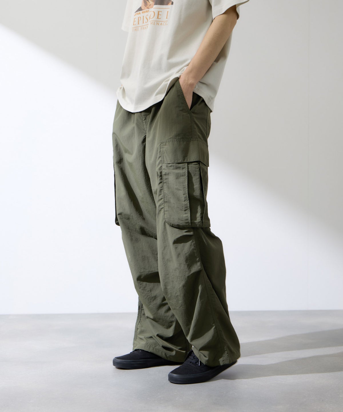 NAVY リップルカーゴパンツ メンズ