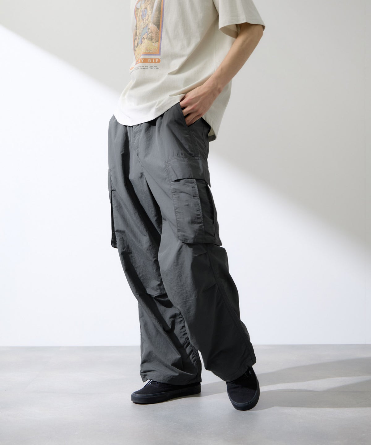 NAVY リップルカーゴパンツ メンズ