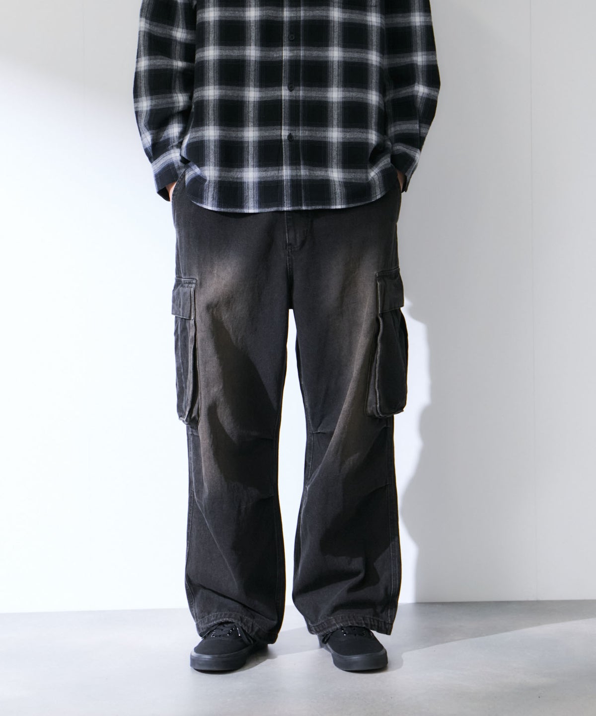 NAVY デニムカーゴパンツ メンズ