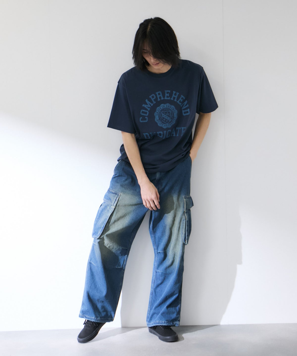 NAVY デニムカーゴパンツ メンズ