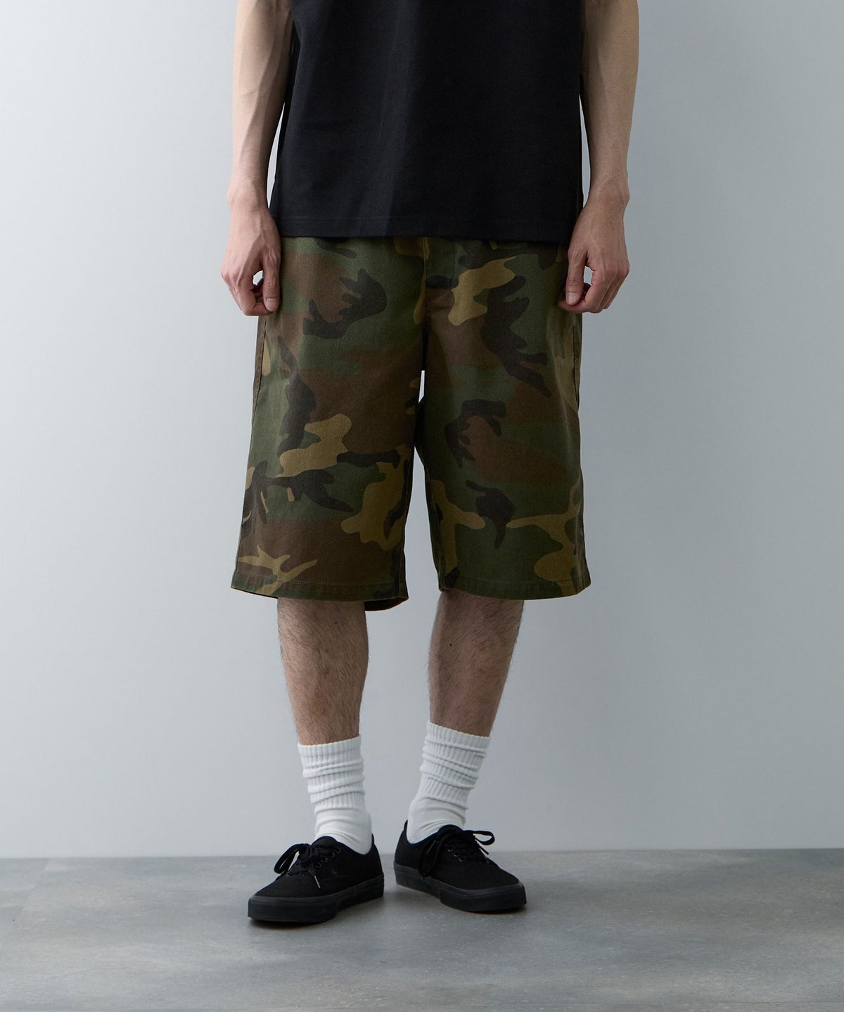 NAVY ワイドショートパンツ メンズ