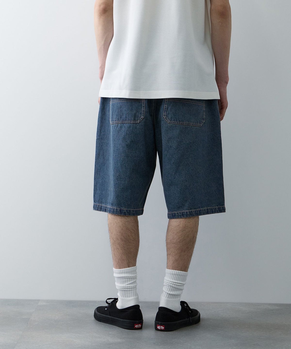 NAVY ワイドショートパンツ メンズ