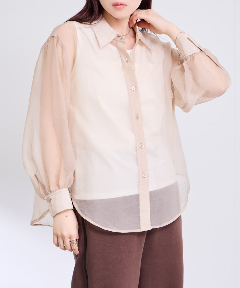 Free Nature  シアーシャツアンサンブル インナー付き レディース商品画像-3